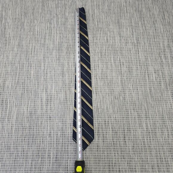 Wilke-Rodriguez Neck Tie 100% Imported Silk Mens Black Gold Formal Wedding Prom - Picture 10 of 12